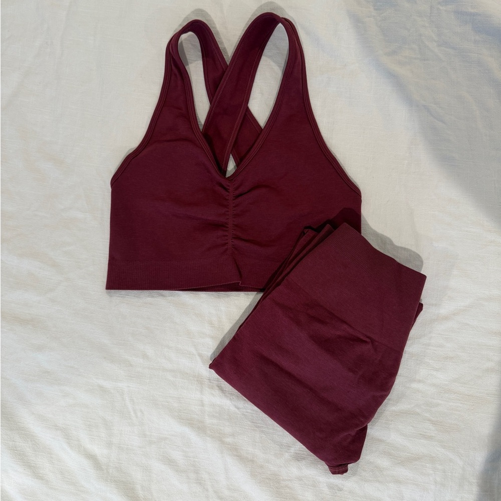 Alphalete Size Medium Women's Burgundy Workout Set